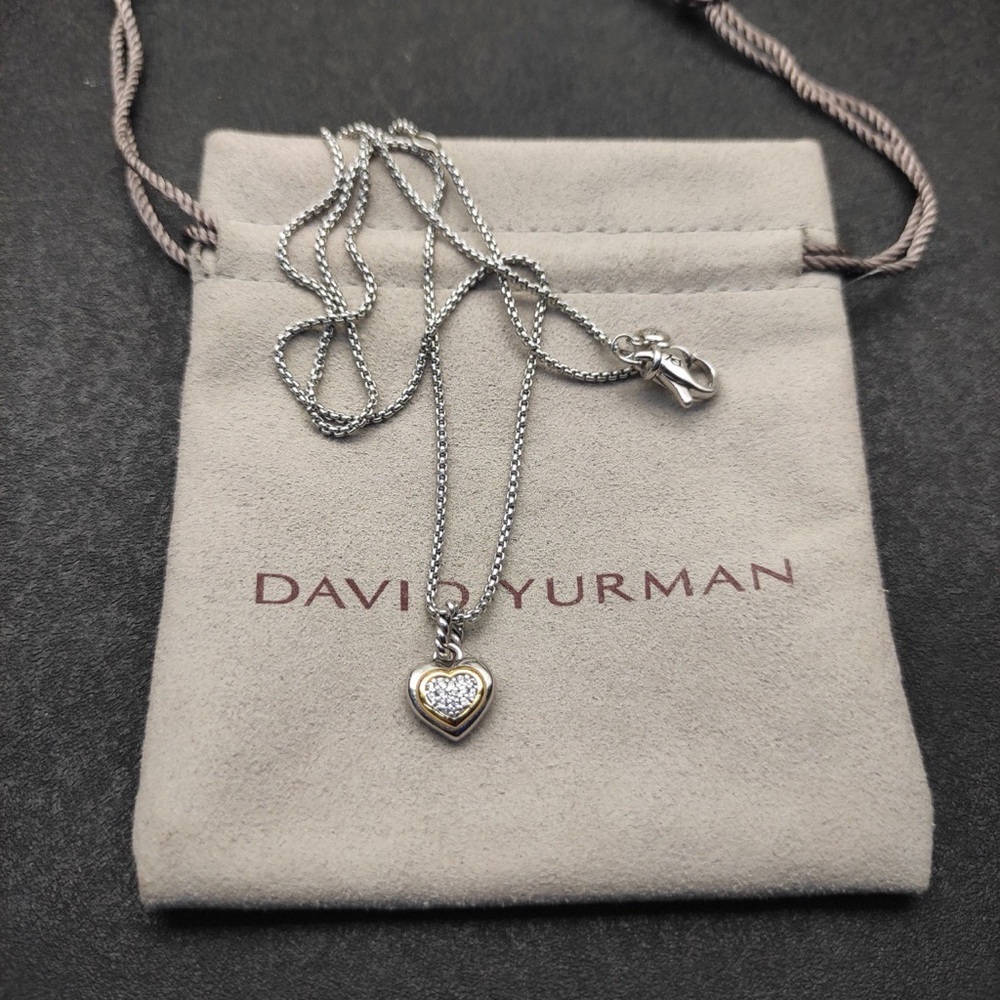David Yurman Two-Tone Heart Pendant Necklace